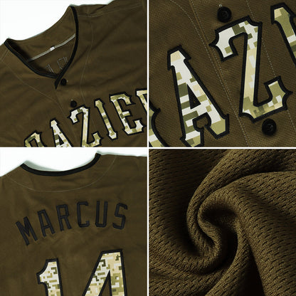 Custom Olive Camo-Black Authentic Salute To Service Baseball Jersey - Sky-Custom