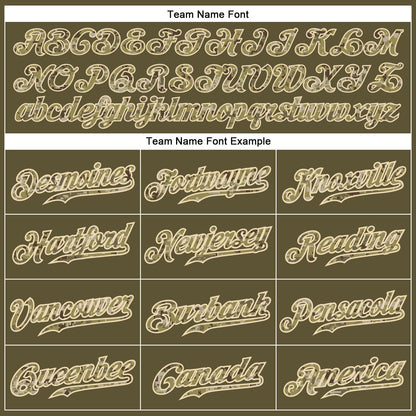 Custom Olive Camo-City Cream Authentic Salute To Service Baseball Jersey - Sky-Custom