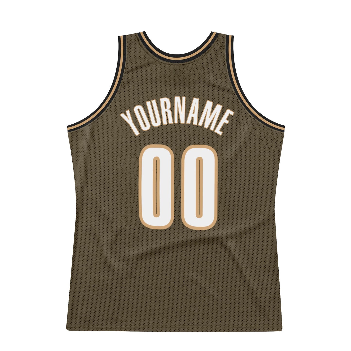 Custom Olive White-Old Gold Authentic Throwback Salute To Service Basketball Jersey - Sky-Custom