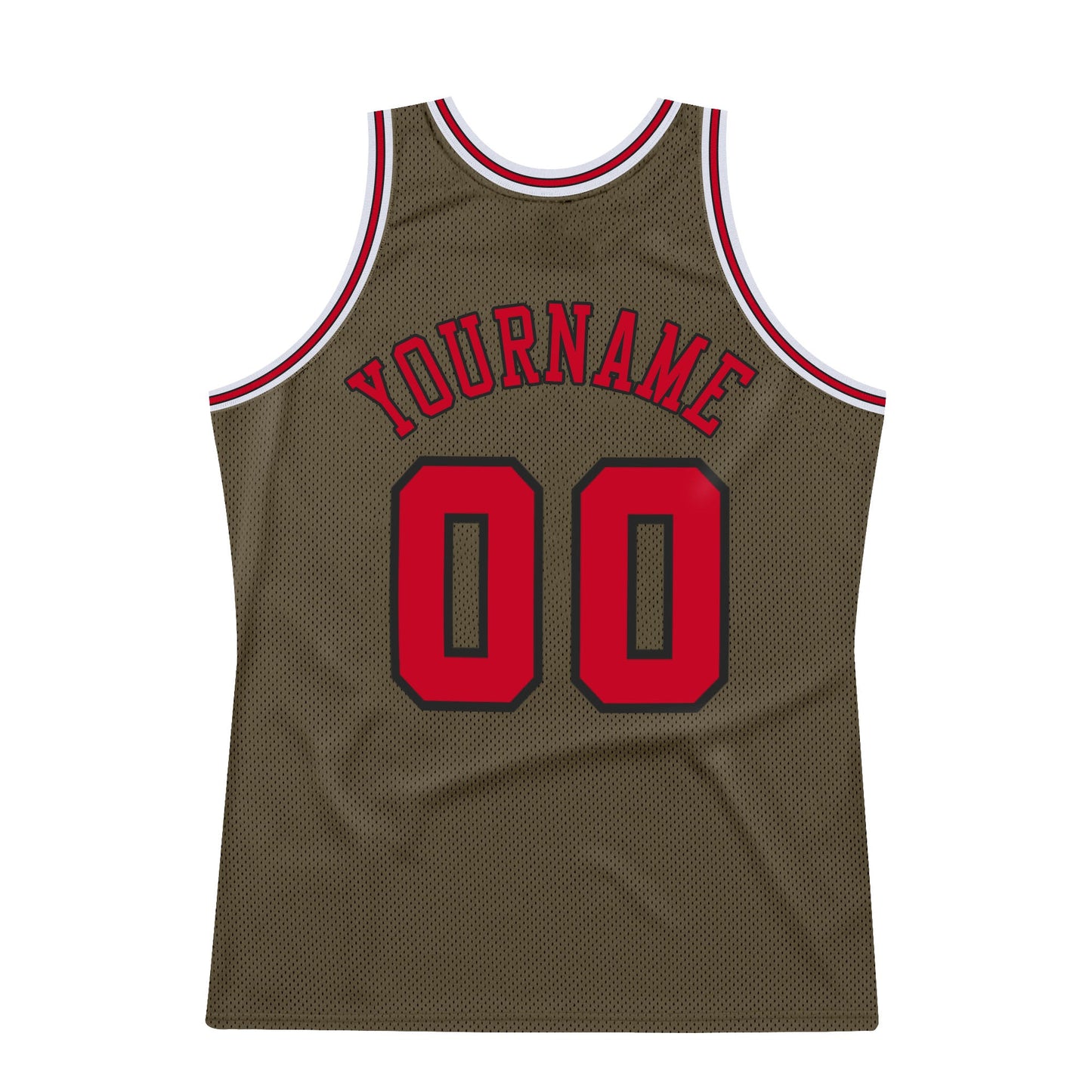 Custom Olive Red-Black Authentic Throwback Salute To Service Basketball Jersey - Sky-Custom