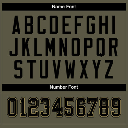 Custom Olive Black-Old Gold Mesh Salute To Service Football Jersey - Sky-Custom