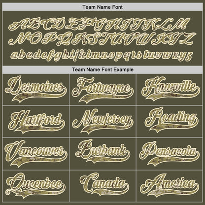 Custom Olive Camo-Cream Salute To Service Hockey Jersey - Sky-Custom