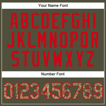 Custom Olive Cmao-Red Authentic Salute To Service Baseball Jersey - Sky-Custom