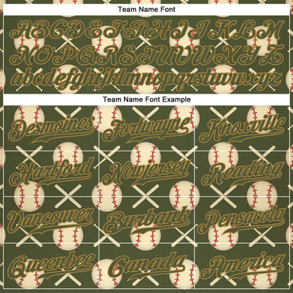 Custom Olive Olive-Old Gold 3D Pattern Design Authentic Salute To Service Baseball Jersey - Sky-Custom