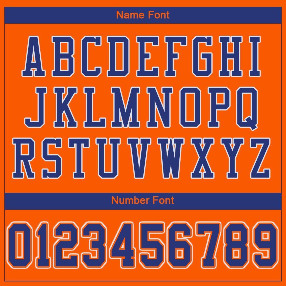 Custom Orange Royal-White Mesh Authentic Football Jersey - Sky-Custom