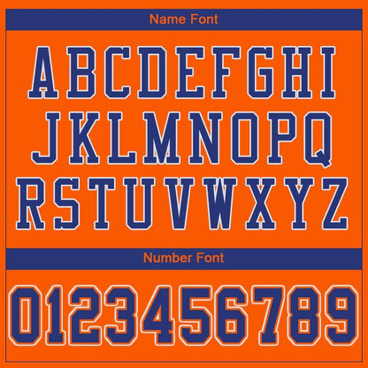 Custom Orange Royal-White Mesh Authentic Football Jersey - Sky-Custom