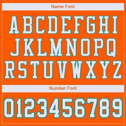 Custom Orange White-Aqua Mesh Authentic Football Jersey - Sky-Custom