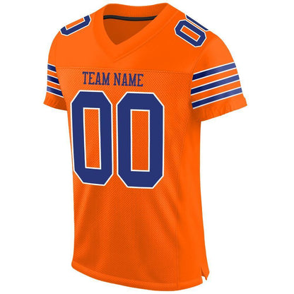 Custom Orange Royal-White Mesh Authentic Football Jersey - Sky-Custom