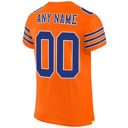 Custom Orange Royal-White Mesh Authentic Football Jersey - Sky-Custom
