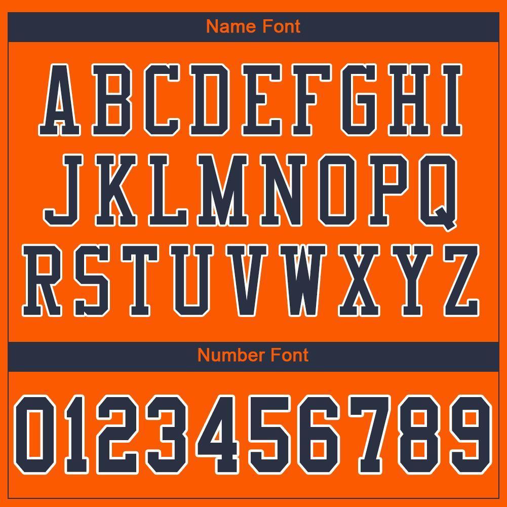 Custom Orange Navy-White Mesh Authentic Football Jersey - Sky-Custom