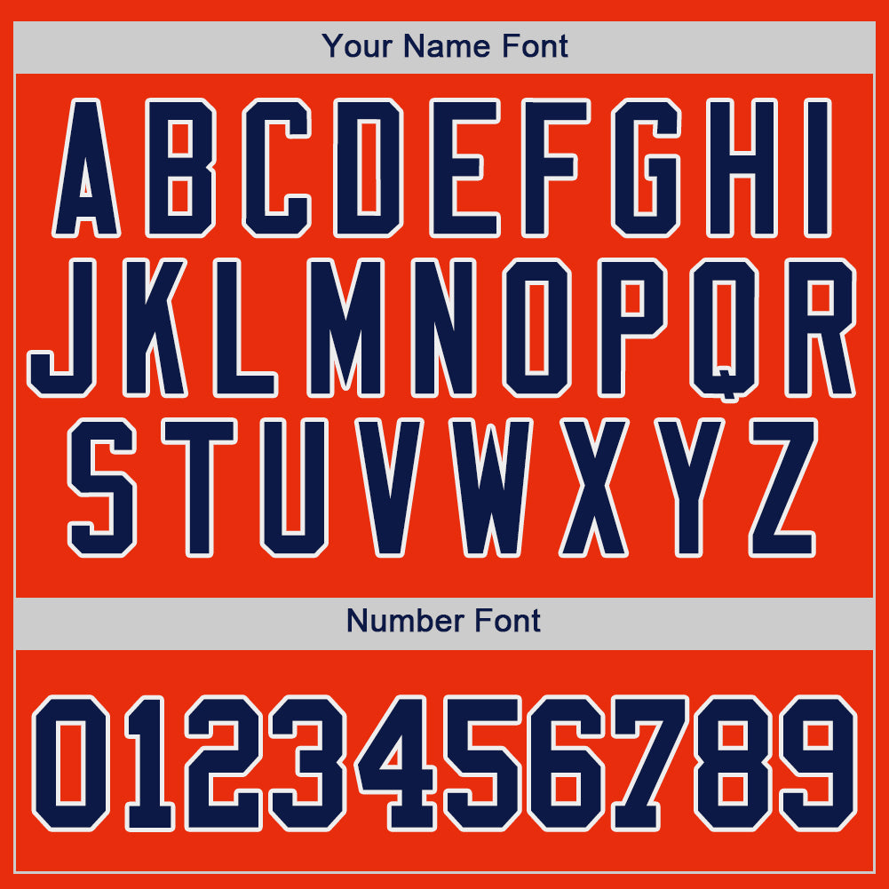 Custom Orange Navy-White Authentic Baseball Jersey - Sky-Custom