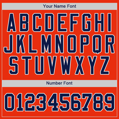 Custom Orange Navy-White Authentic Baseball Jersey - Sky-Custom