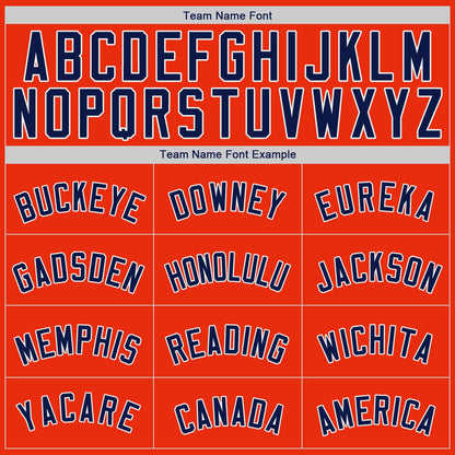 Custom Orange Navy-White Authentic Baseball Jersey - Sky-Custom