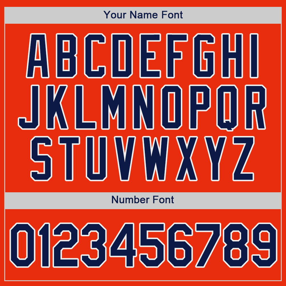 Custom Orange Navy-White Authentic Baseball Jersey - Sky-Custom