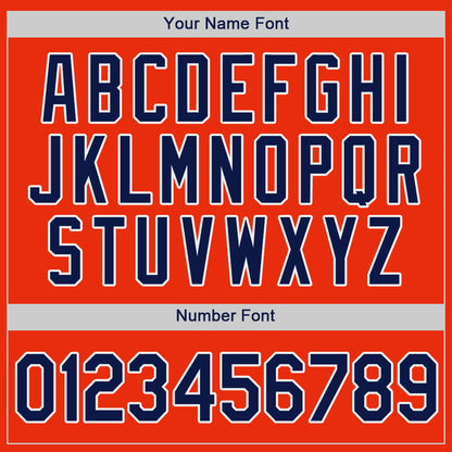 Custom Orange Navy-White Authentic Baseball Jersey - Sky-Custom