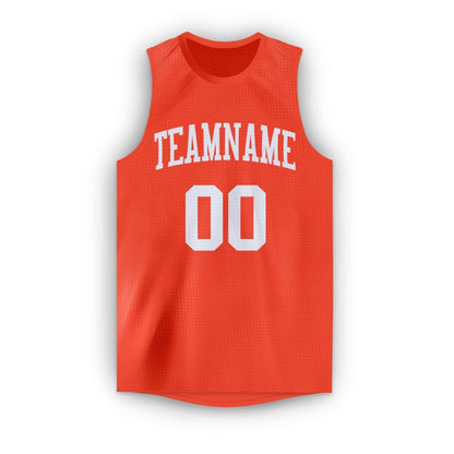Custom Orange White Round Neck Basketball Jersey - Sky-Custom