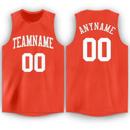 Custom Orange White Round Neck Basketball Jersey - Sky-Custom