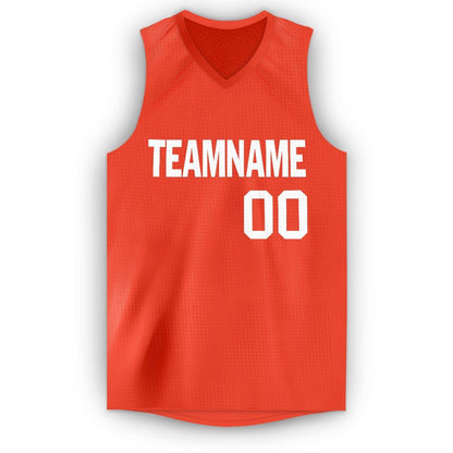 Custom Orange White V-Neck Basketball Jersey - Sky-Custom