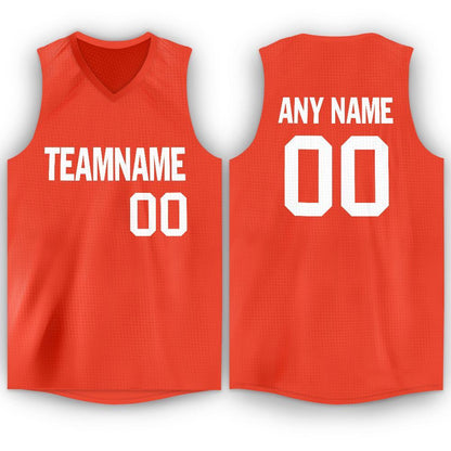 Custom Orange White V-Neck Basketball Jersey - Sky-Custom