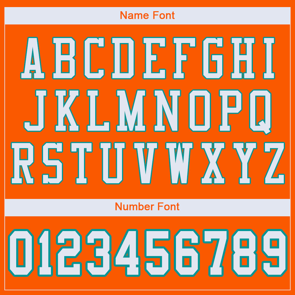 Custom Orange White-Aqua Mesh Authentic Football Jersey - Sky-Custom