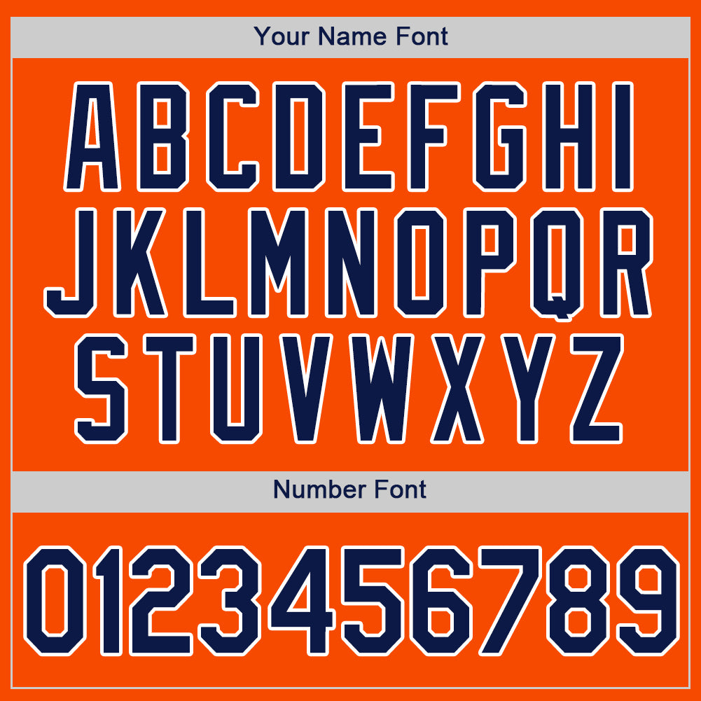 Custom Orange Navy-White Authentic Baseball Jersey - Sky-Custom