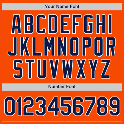 Custom Orange Navy-White Authentic Baseball Jersey - Sky-Custom