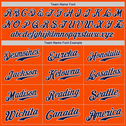 Custom Orange Navy-White Authentic Baseball Jersey - Sky-Custom
