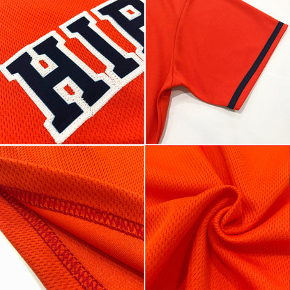 Custom Orange White-Purple Authentic American Flag Fashion Baseball Jersey - Sky-Custom