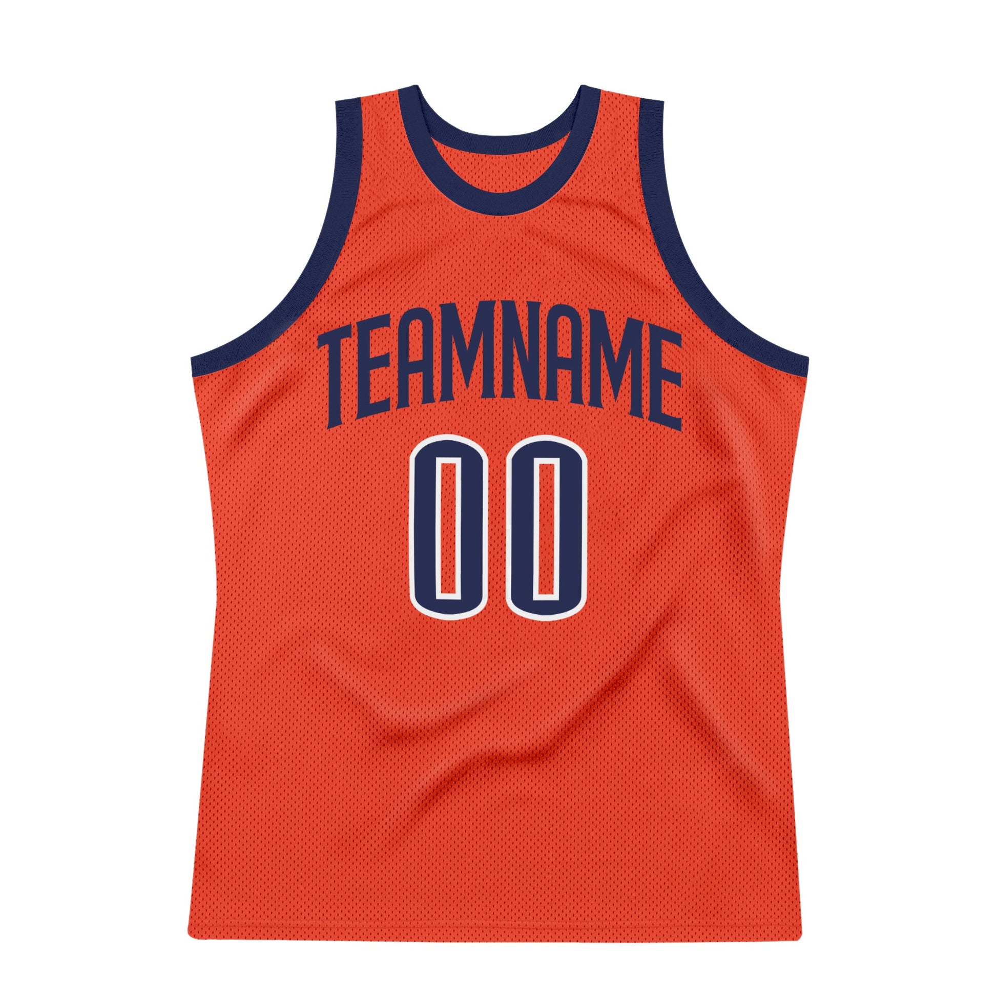 Custom Orange Navy-White Authentic Throwback Basketball Jersey - Sky-Custom
