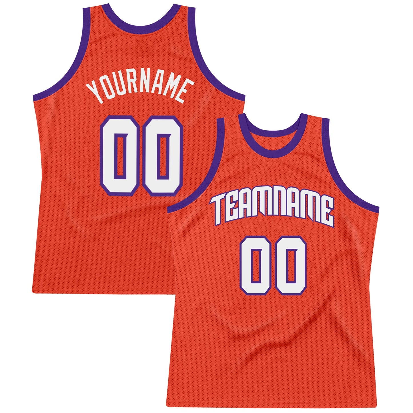 Custom Orange White-Purple Authentic Throwback Basketball Jersey - Sky-Custom
