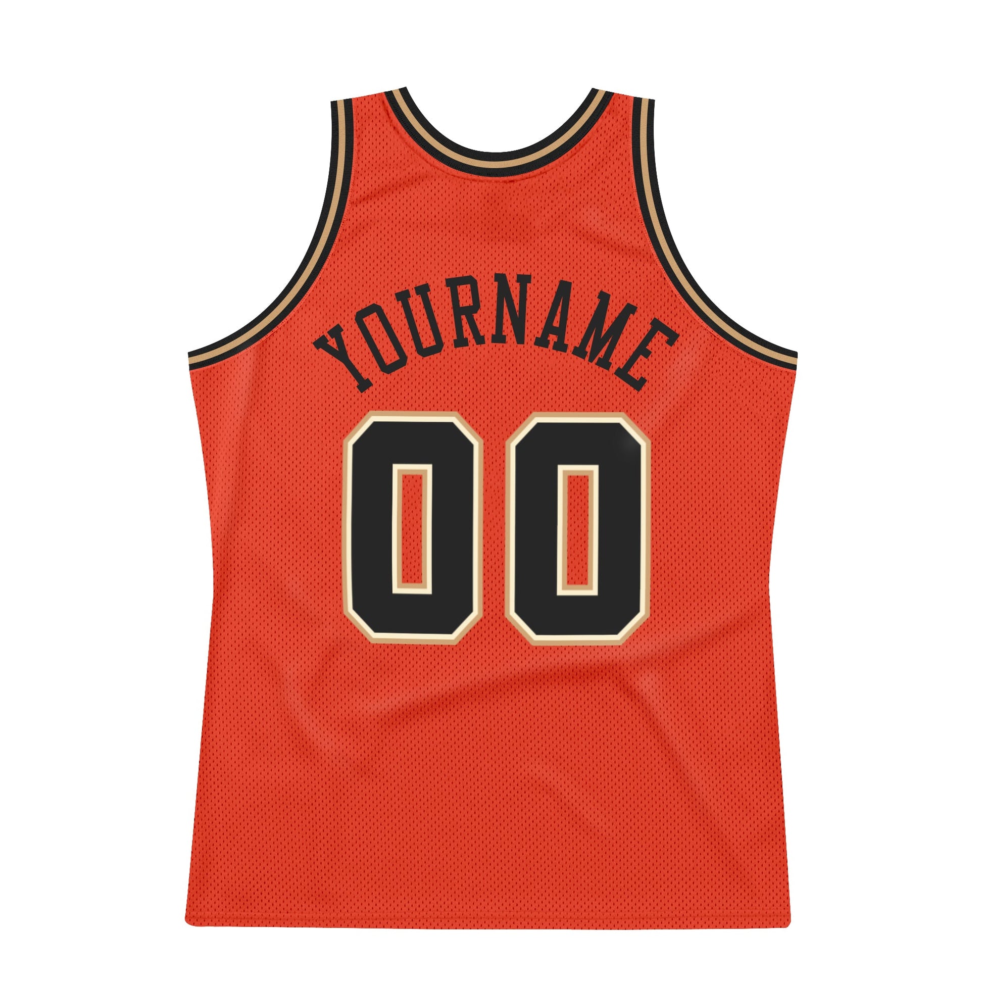 Custom Orange Black-Old Gold Authentic Throwback Basketball Jersey - Sky-Custom