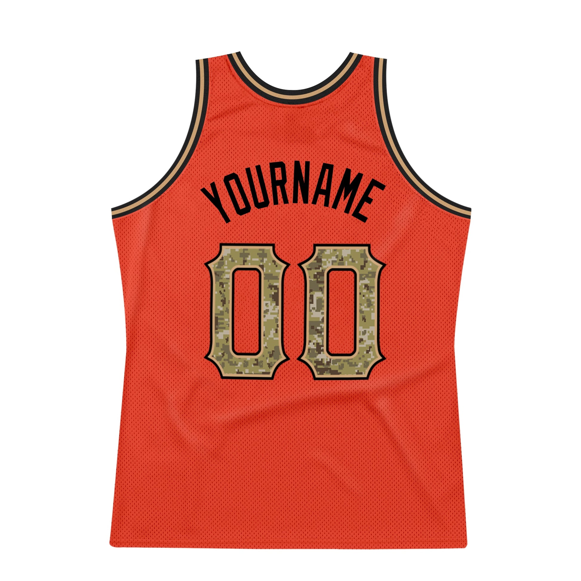 Custom Orange Camo-Old Gold Authentic Throwback Basketball Jersey - Sky-Custom