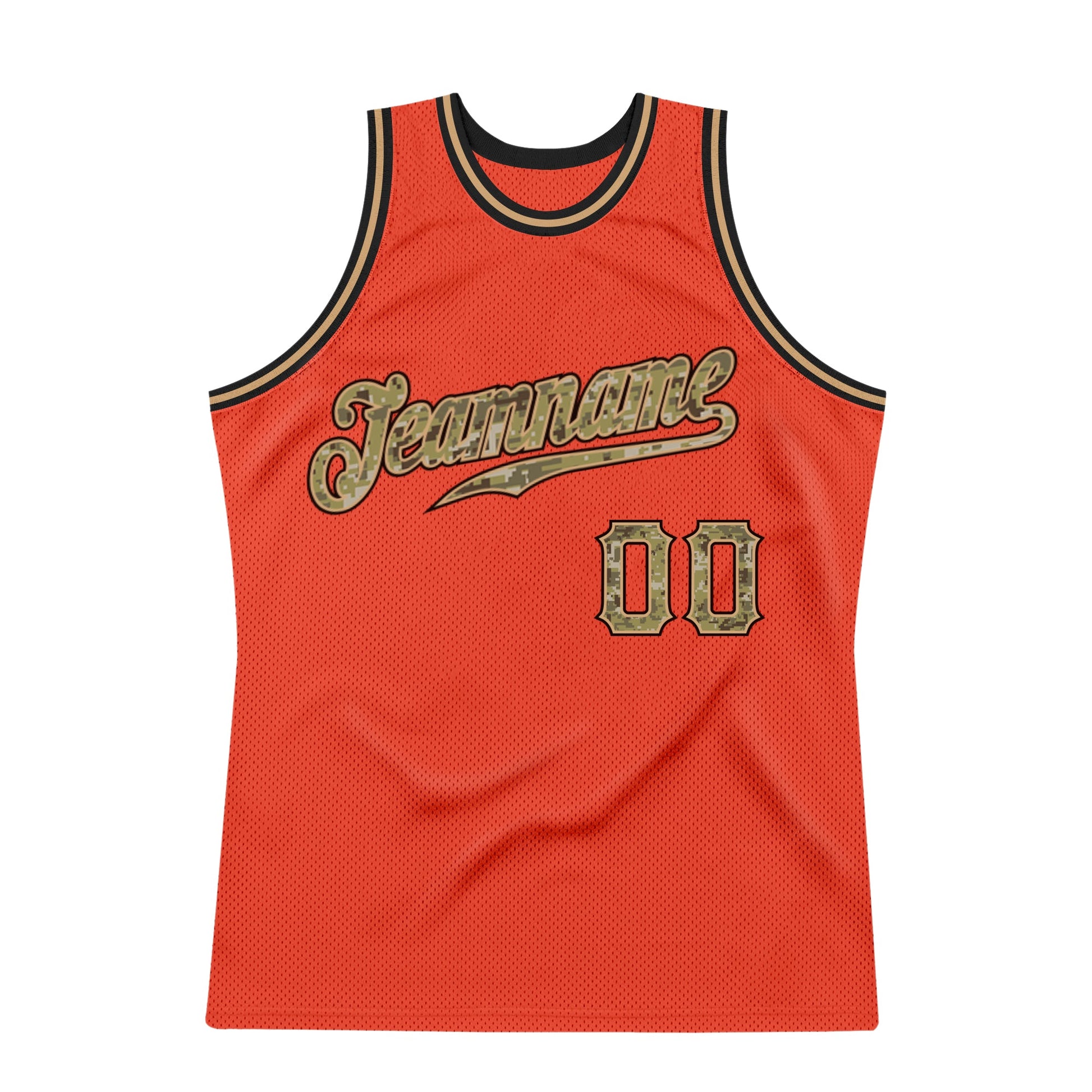 Custom Orange Camo-Old Gold Authentic Throwback Basketball Jersey - Sky-Custom