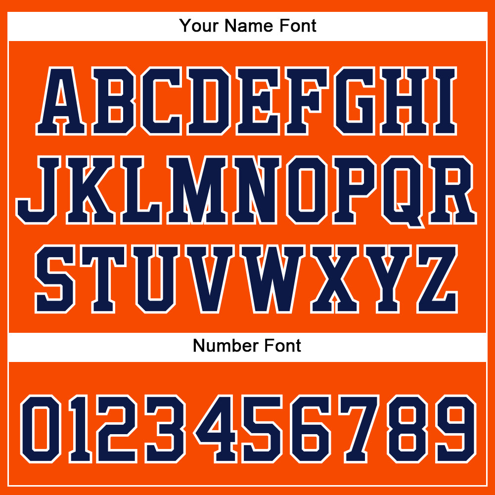 Custom Orange Navy-White Authentic Baseball Jersey - Sky-Custom