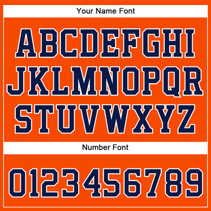 Custom Orange Navy-White Authentic Baseball Jersey - Sky-Custom