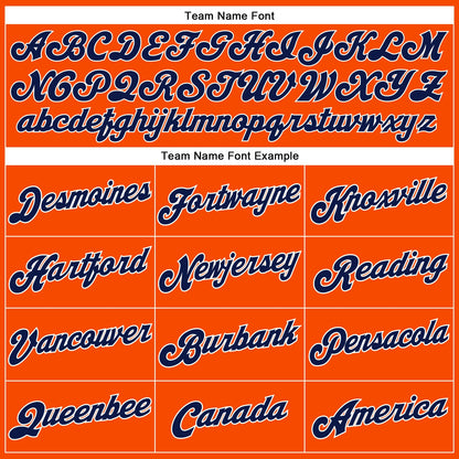 Custom Orange Navy-White Authentic Baseball Jersey - Sky-Custom