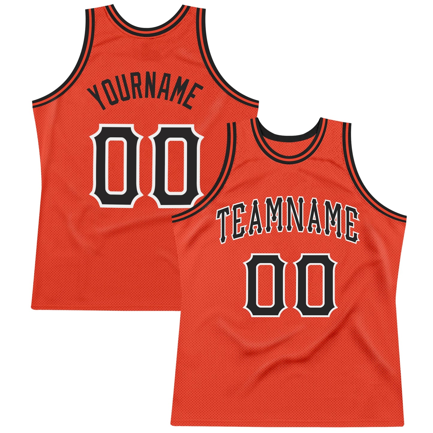 Custom Orange Black-White Authentic Throwback Basketball Jersey - Sky-Custom