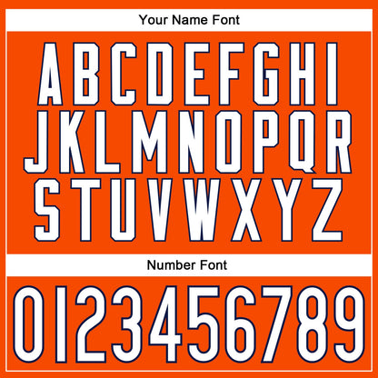 Custom Orange White-Navy Mesh Authentic Throwback Football Jersey - Sky-Custom