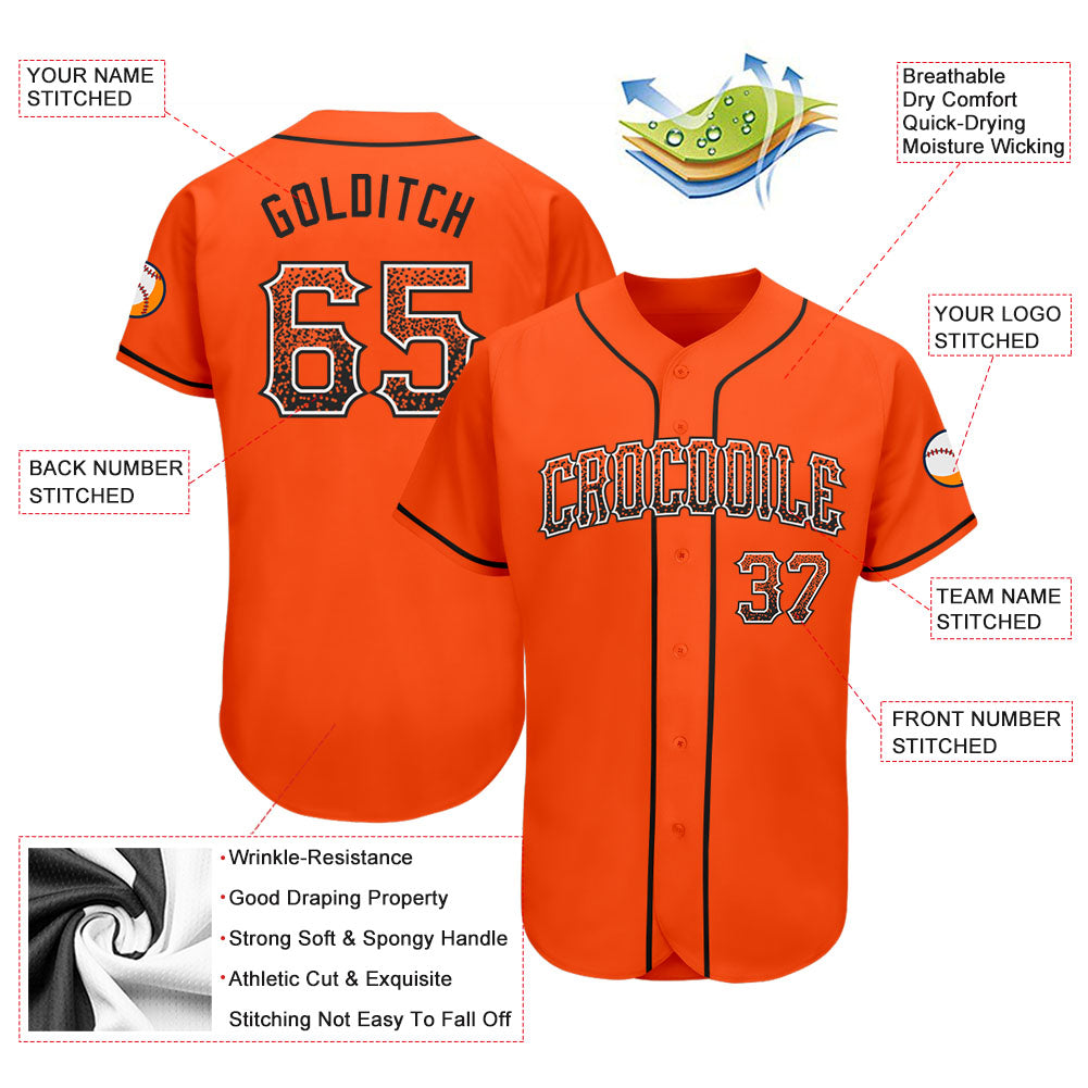 Custom Orange Black-White Authentic Drift Fashion Baseball Jersey - Sky-Custom