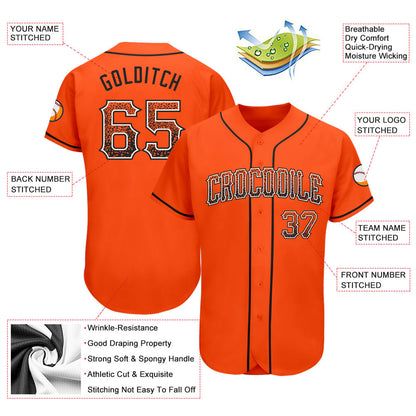 Custom Orange Black-White Authentic Drift Fashion Baseball Jersey - Sky-Custom