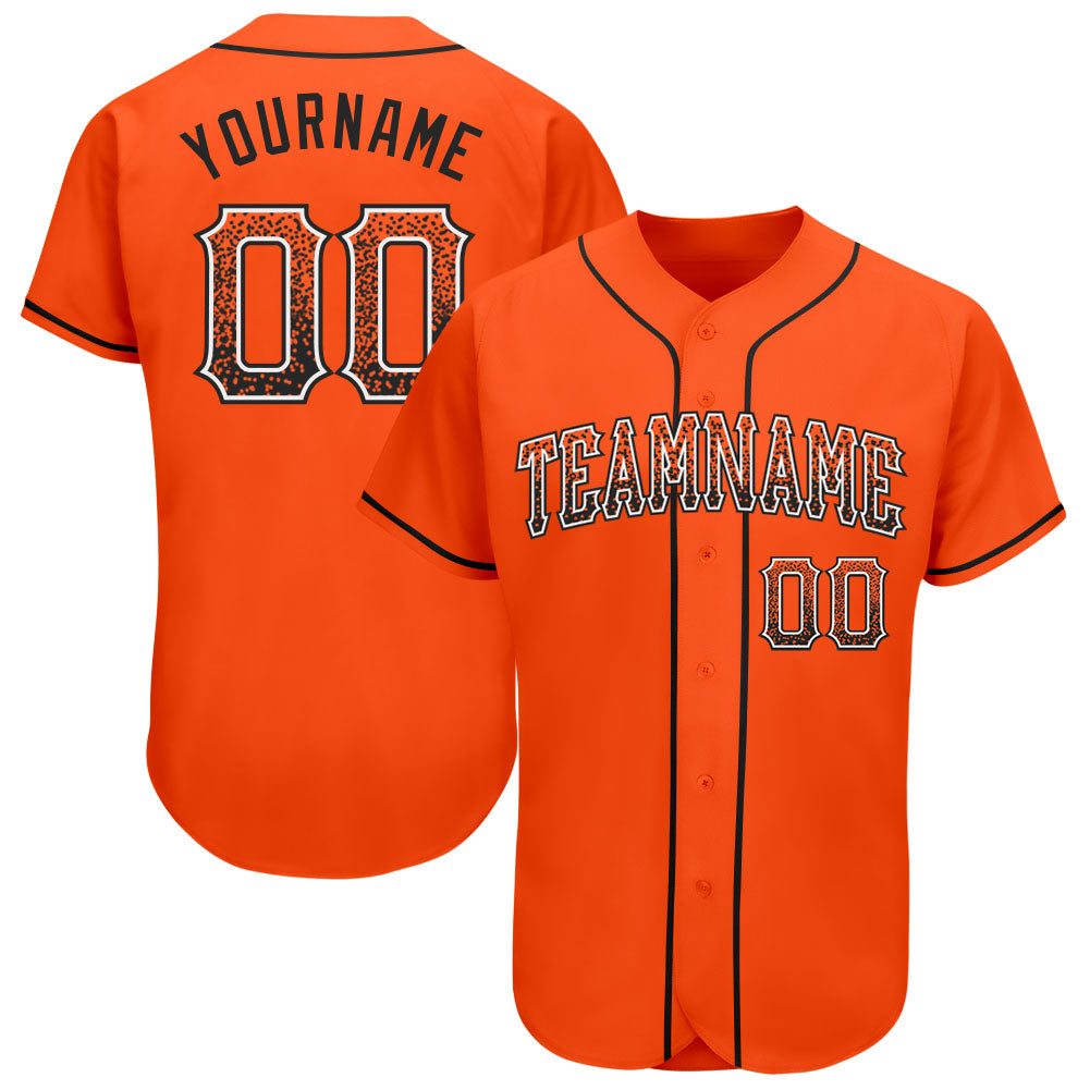 Custom Orange Black-White Authentic Drift Fashion Baseball Jersey - Sky-Custom