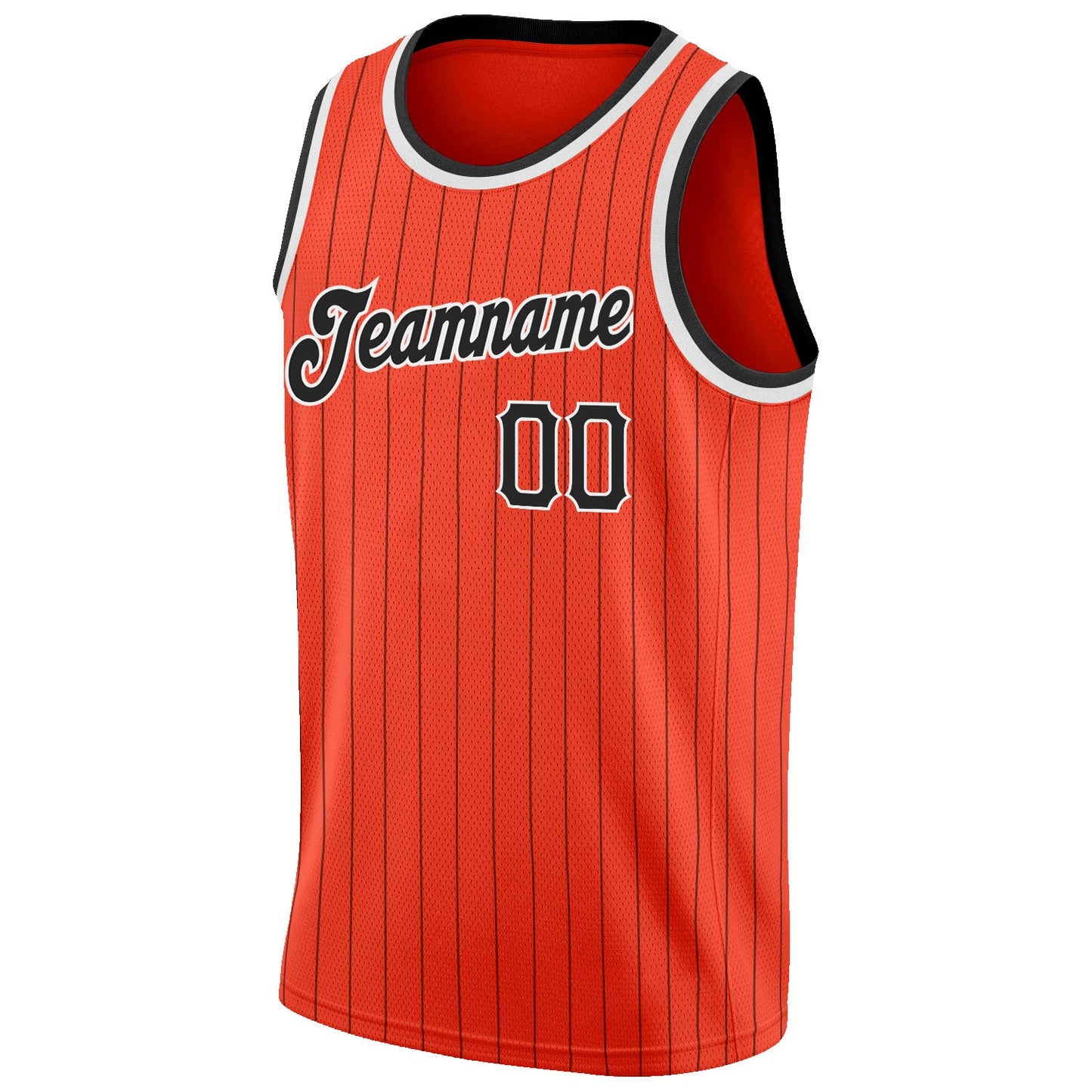 Custom Orange Black Pinstripe Black-White Authentic Basketball Jersey - Sky-Custom