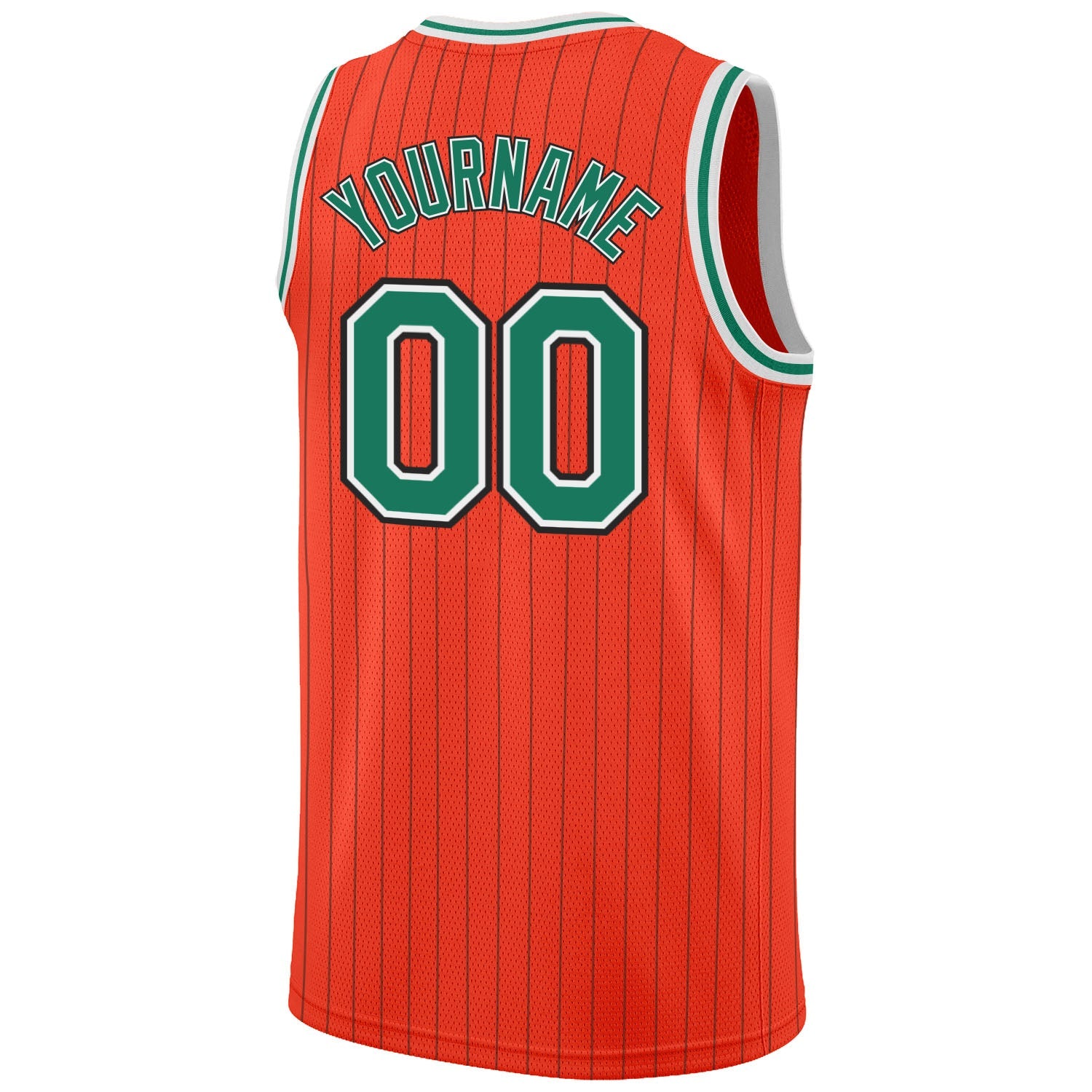Custom Orange Black Pinstripe Kelly Green-White Authentic Basketball Jersey - Sky-Custom