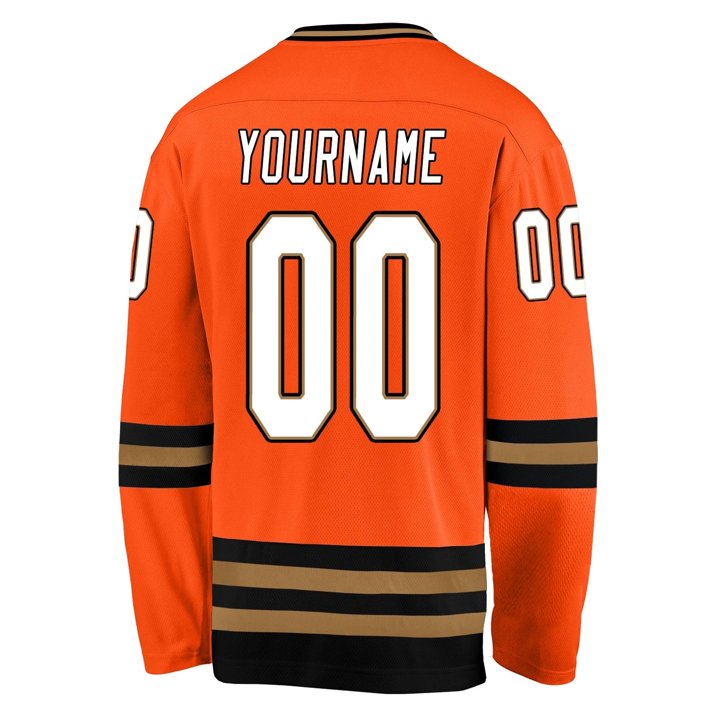 Custom Orange White-Black Hockey Jersey - Sky-Custom