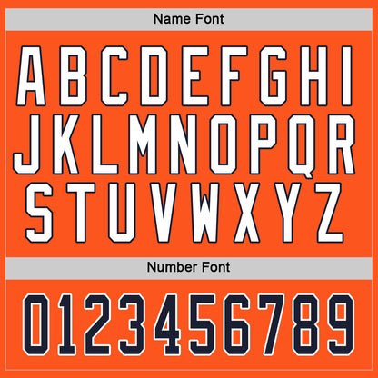 Custom Orange Navy-White Hockey Jersey - Sky-Custom