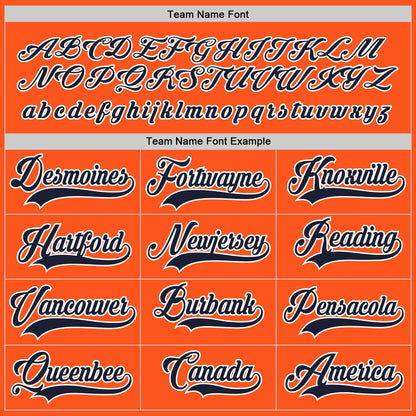 Custom Orange Navy-White Hockey Jersey - Sky-Custom