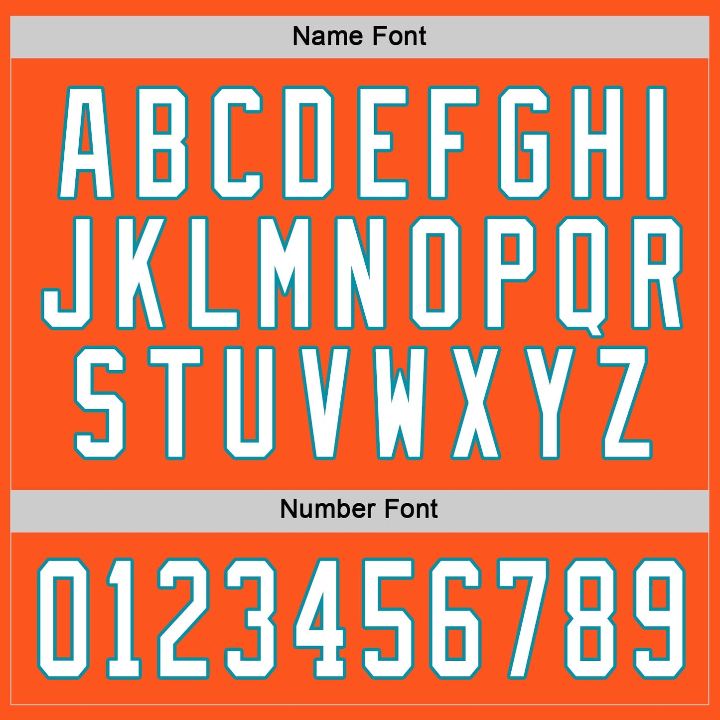 Custom Orange White-Teal Hockey Jersey - Sky-Custom