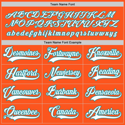 Custom Orange White-Teal Hockey Jersey - Sky-Custom