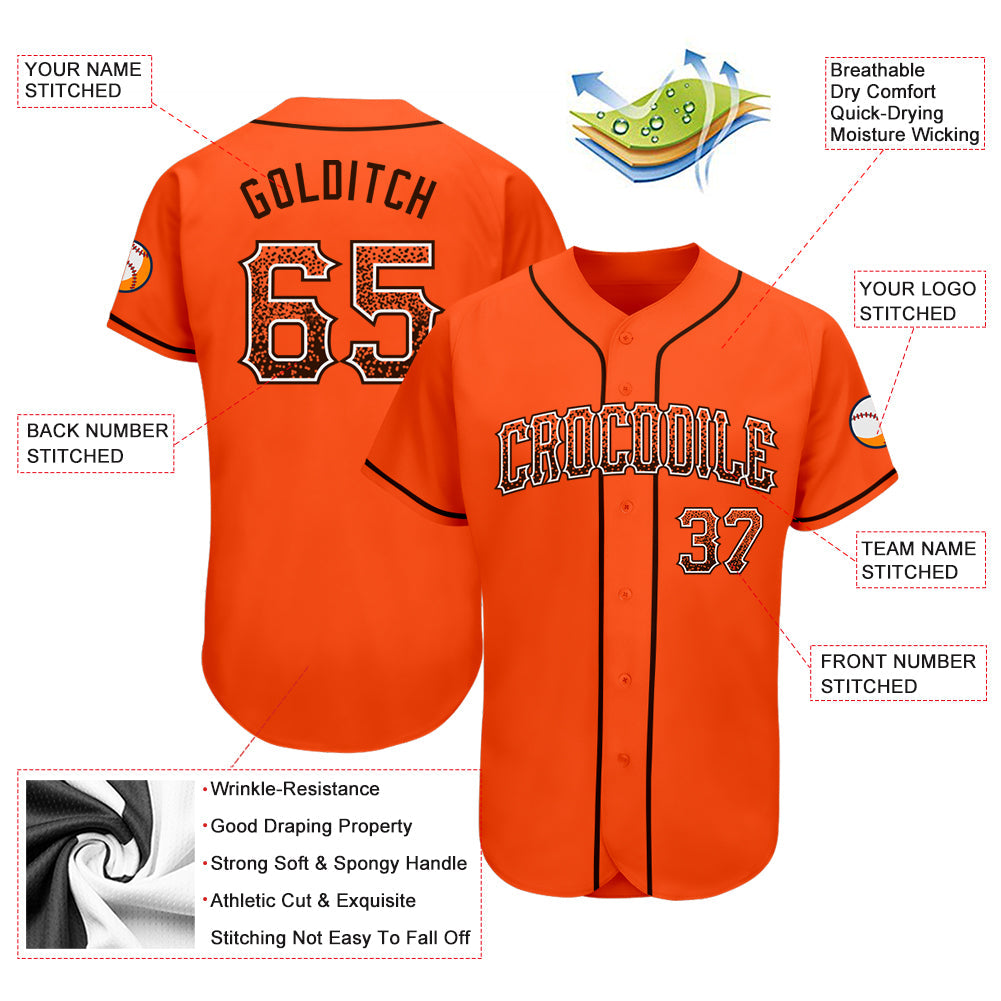 Custom Orange Brown-White Authentic Drift Fashion Baseball Jersey - Sky-Custom