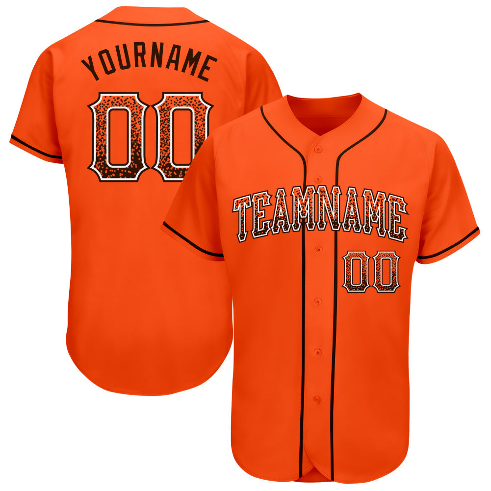 Custom Orange Brown-White Authentic Drift Fashion Baseball Jersey - Sky-Custom